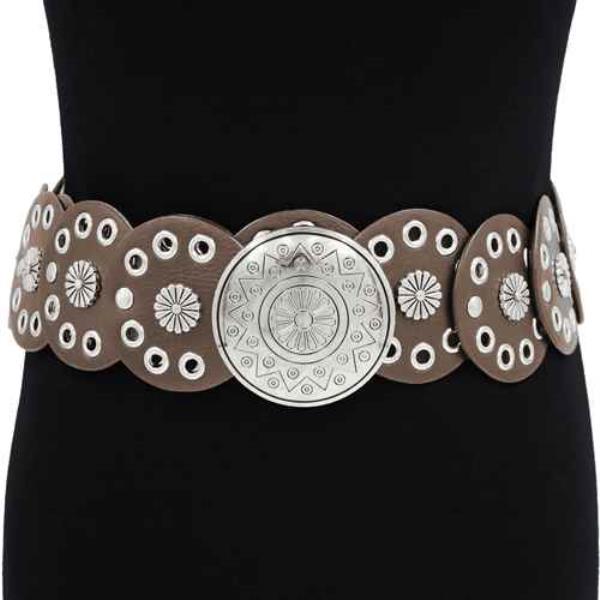 WESTERN Y2K ROUND BUCKLE BELT