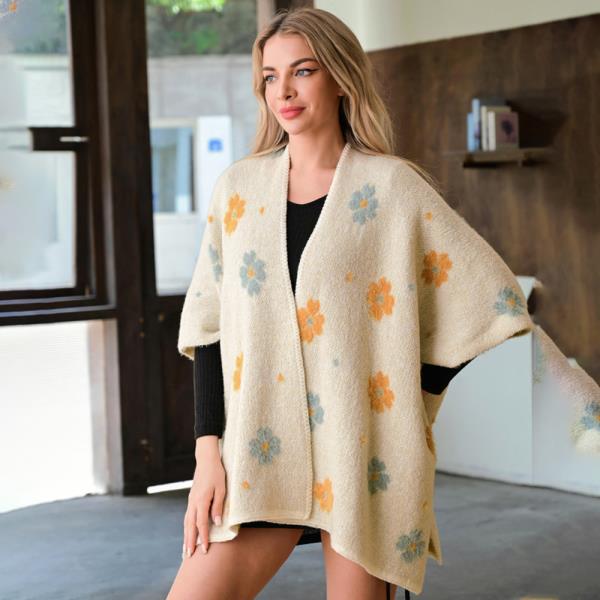 FLOWER PRINT PONCHO