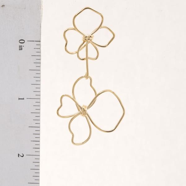 SODAJO DOUBE FLOWER METAL GOLD DIPPED EARRING