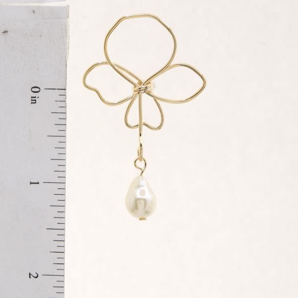 SODAJO FLOWER PEARL BEAD GOLD DIPPED EARRING
