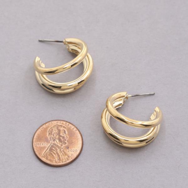 SODAJO TRIPLE HOOP GOLD DIPPED EARRING