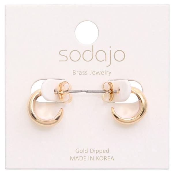 SODAJO MINI HOOP GOLD DIPPED EARRING
