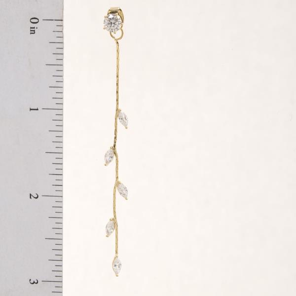 SODAJO CZ LEAF PATTERN GOLD DIPPED EARRING