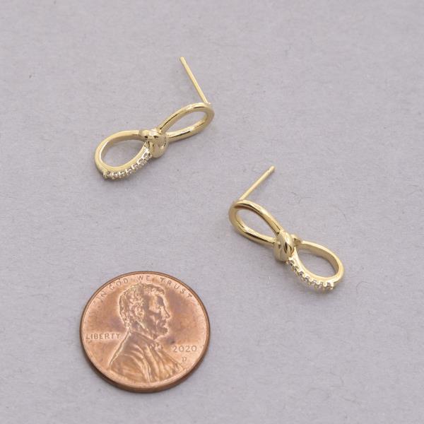 SODAJO CZ LOOP METAL GOLD DIPPED EARRING