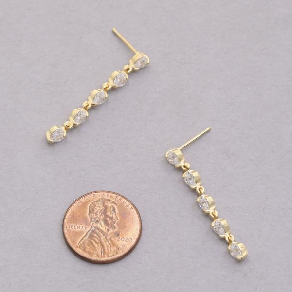 SODAJO HEART SHAPE CZ GOLD DIPPED EARRING