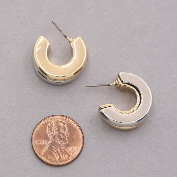 SODAJO TWO TONE OPEN HOOP GOLD DIPPED EARRING