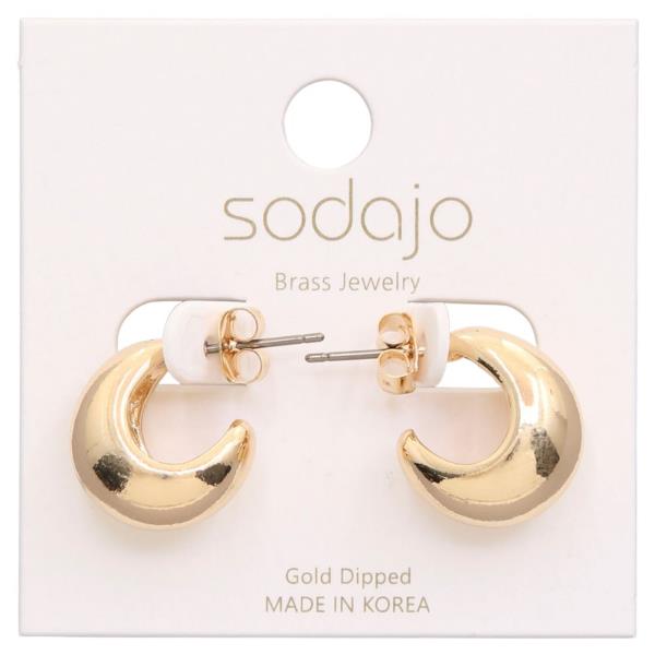 SODAJO PUFFY MINI HOOP GOLD DIPPED EARRING