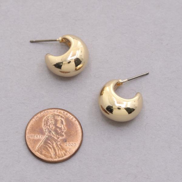 SODAJO PUFFY MINI HOOP GOLD DIPPED EARRING
