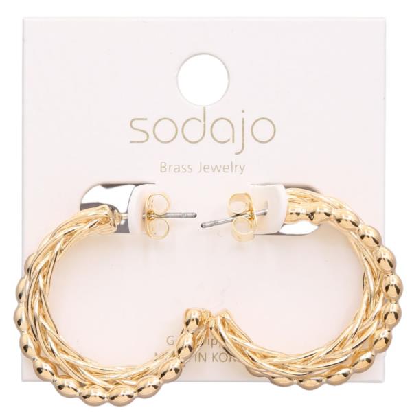 SODAJO OPEN HOOP GOLD DIPPED EARRING