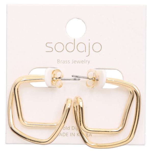 SODAJO OPEN HOOP GOLD DIPPED EARRING
