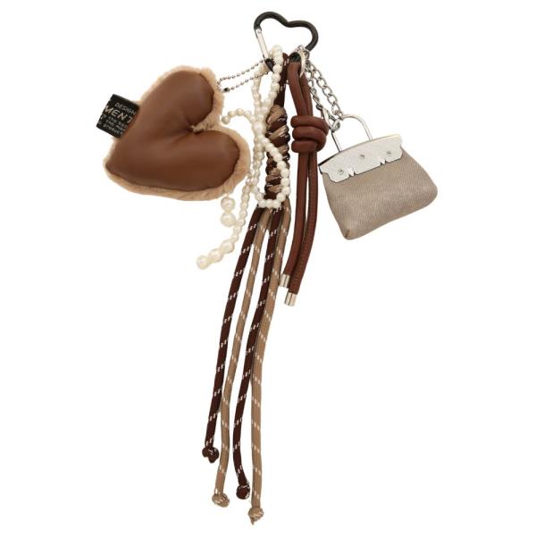 PUFFY HEART PURSE CHARMS ROPE KEYCHAIN
