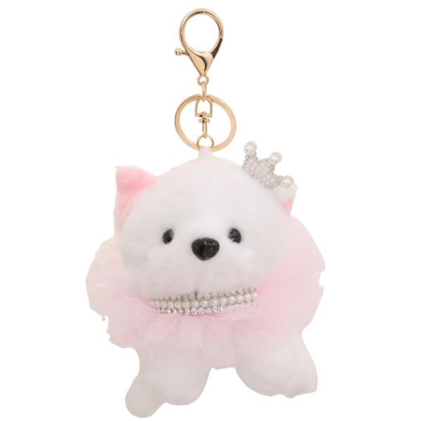 CUTE BEAR DRESS PLUSH BAG CHARM KEYCHAIN