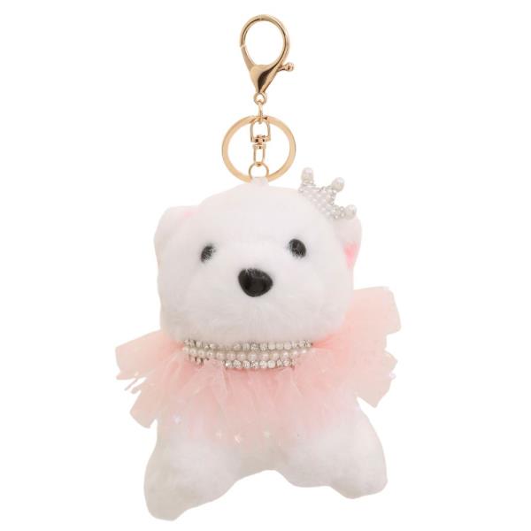 CUTE BEAR DRESS PLUSH BAG CHARM KEYCHAIN