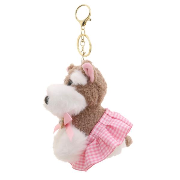 CUTE DOG DRESS PLUSH BAG CHARM KEYCHAIN