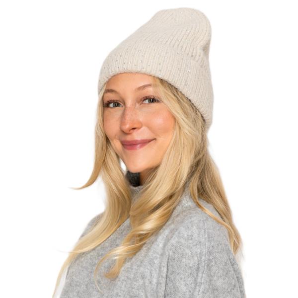 FUSSY RHINESTONE BEANIE