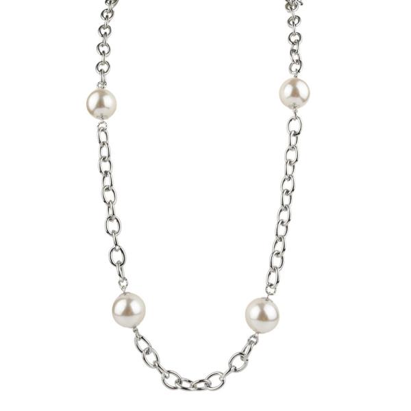PEARL BEAD CIRCLE LINK STATION NECKLACE