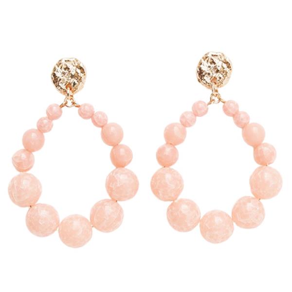 MARBLE BEAD TEARDROP DANGLE EARRING