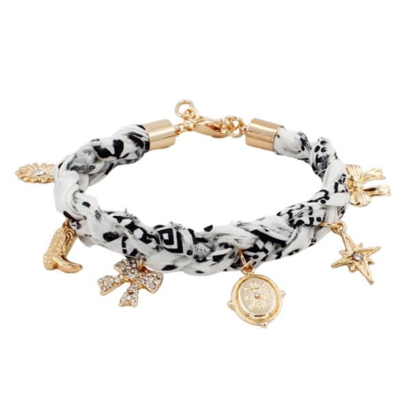 MULTI CHARM FABRIC BRACELET