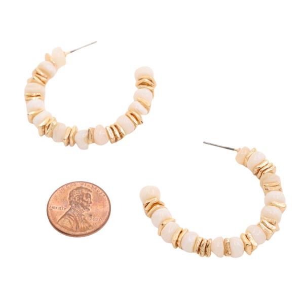 BEADED OPEN HOOP EARRING