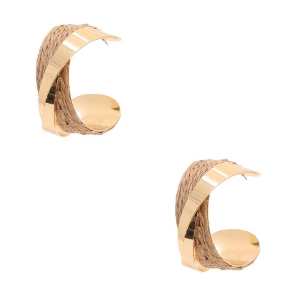 TWINE CRISS CROSS OPEN HOOP EARRING