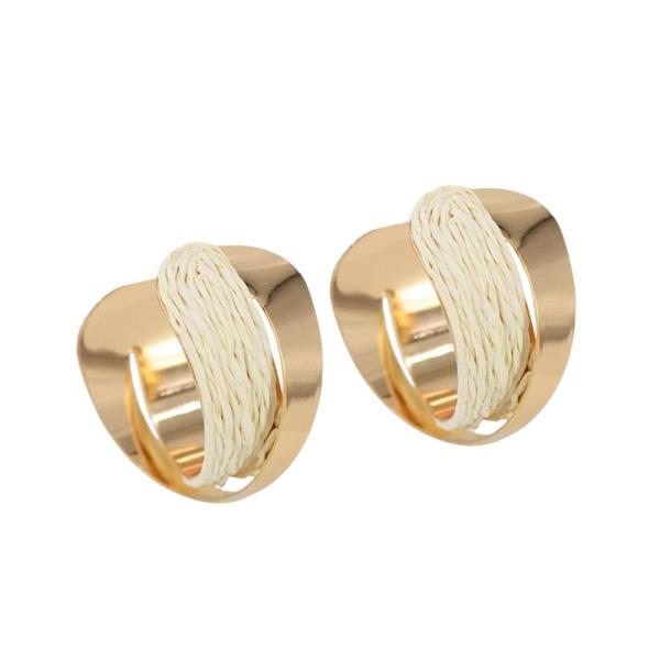 TWINE CRISS CROSS OPEN HOOP EARRING