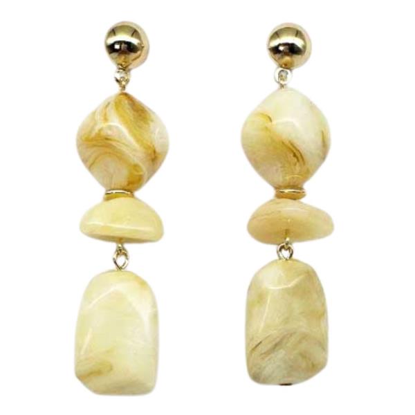 MARBLE STONE LINK DANGLE EARRING