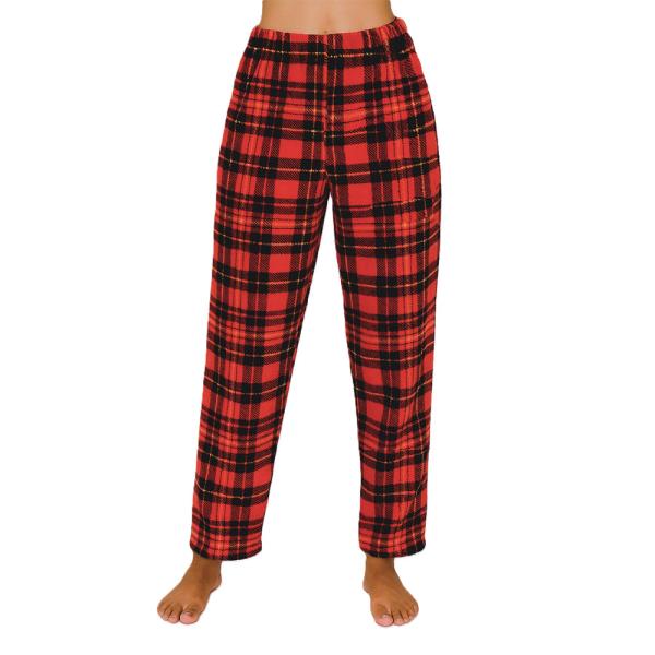 COZY MICROFIBER WARM PLAID PAJAMA PANTS