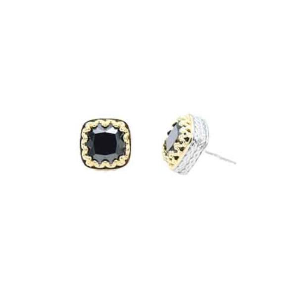 TWO TONE CZ EARRING