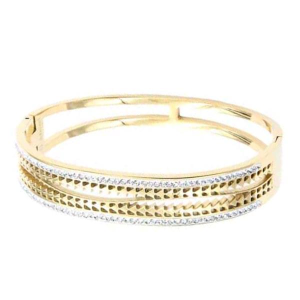 GOLD PLATED STAINLESS STEEL BANGLE BRACELET