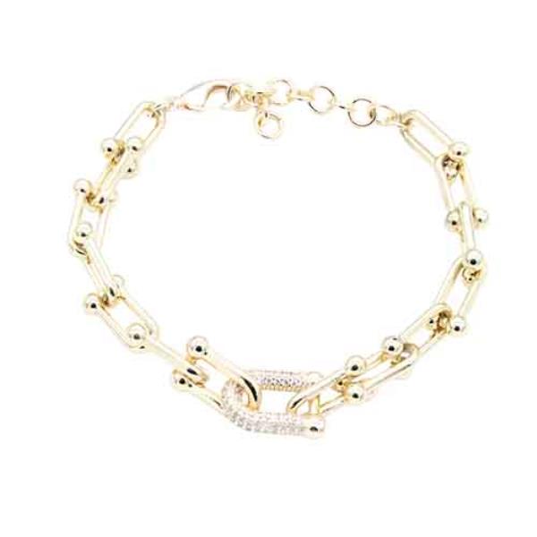 14K GOLD PLATED CLEAR CZ BRACELET