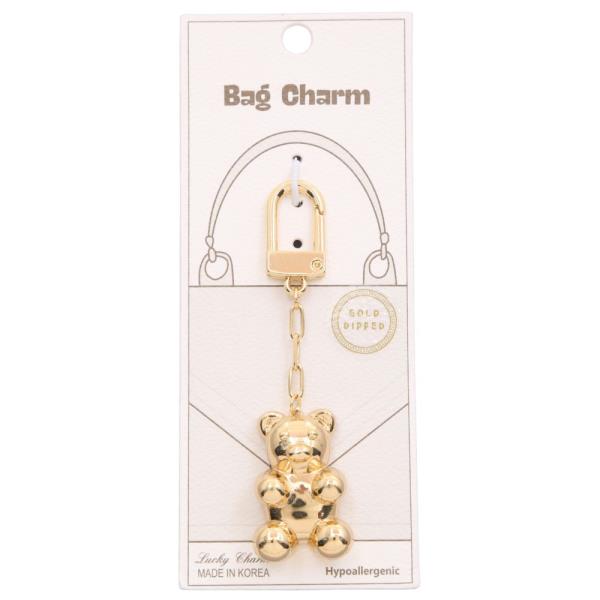 TEDDY BEAR GOLD DIPPED BAG CHARM