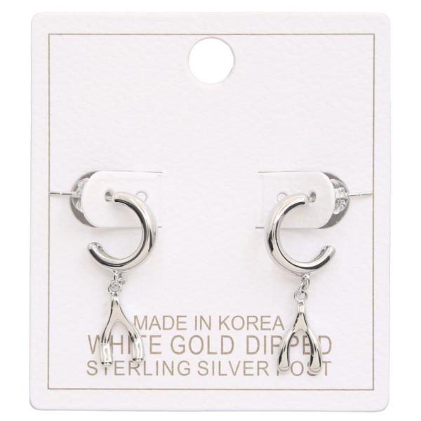 WISHBONE HUGGIE DANGLE EARRING