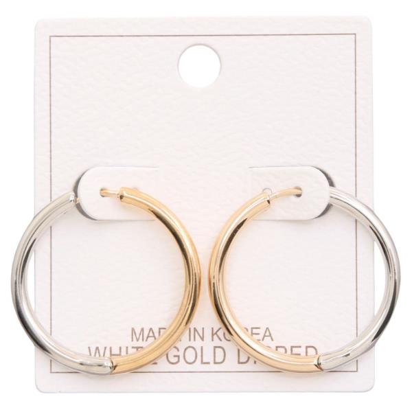 TWO TONE HOOP GOLD DIPPED EARRING
