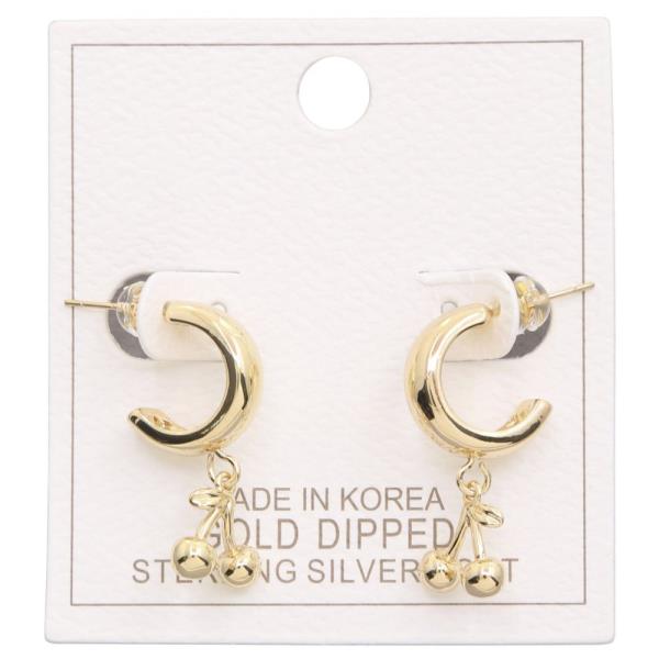 CHERRY HUGGIE DANGLE EARRING
