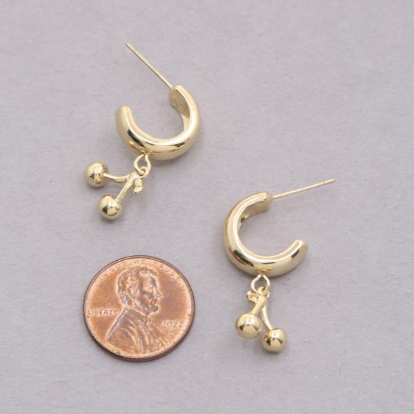CHERRY HUGGIE DANGLE EARRING