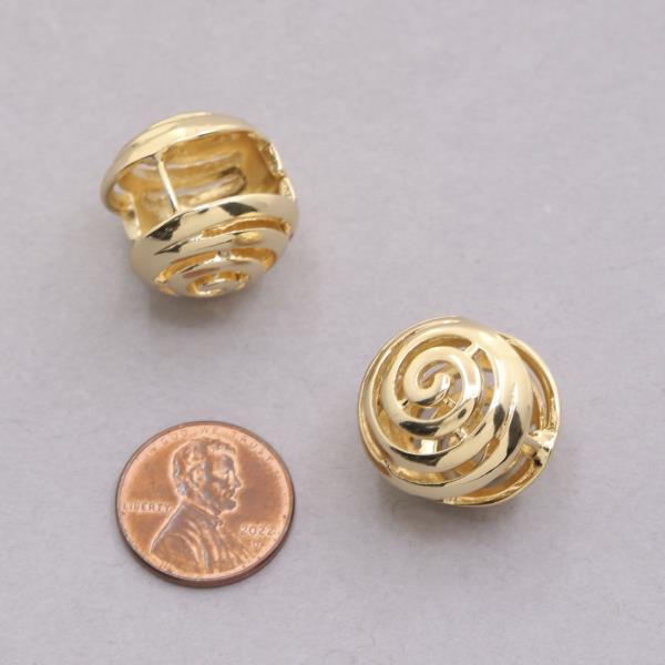 SWIRL ROUND GOLD DIPPED EARRING