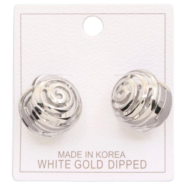 SWIRL ROUND GOLD DIPPED EARRING