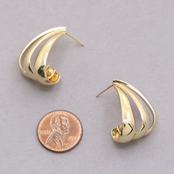 CURVE METAL GOLD DIPPED EARRING