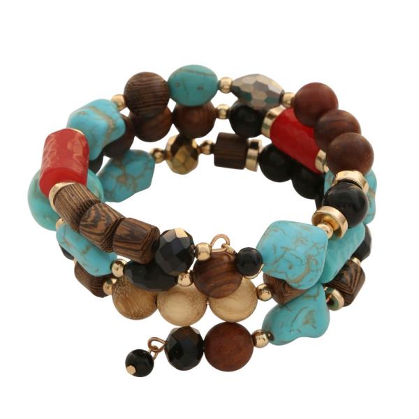 TURQUOISE MIXED BEAD BRACELET