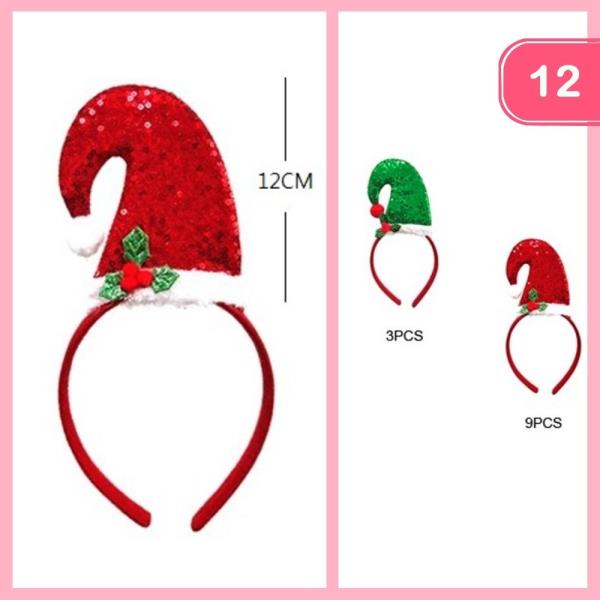 CHRISTMAS HAT HEADBAND (12 UNITS)