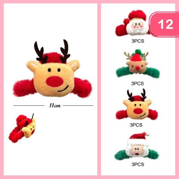 FUSSY CHRISTMAS HAIR CLAW CLIP (12 UNITS)