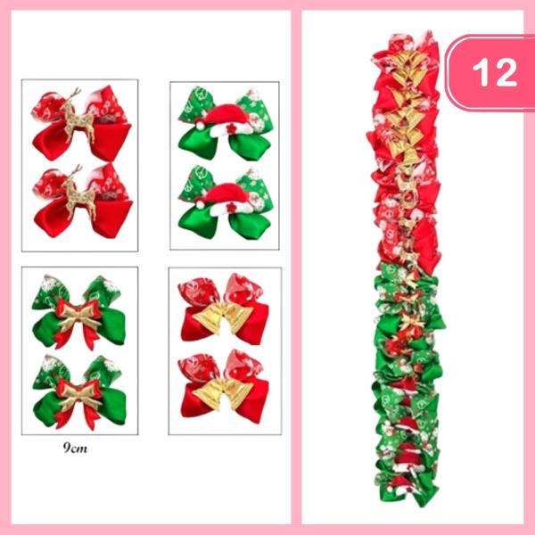 CHRISTMAS HAIR BOW (12 UNITS)