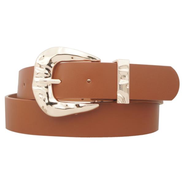 PLUS FANNED ORGANIC TEXTURE BUCKLE LOOP BELT