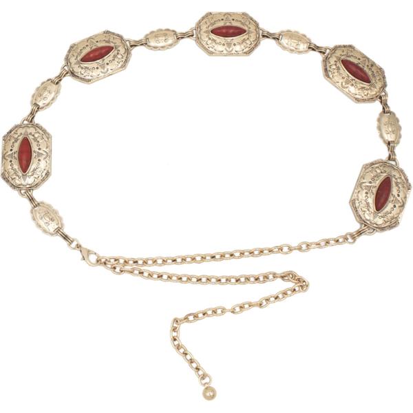 DECO SW MIXED CONCHO CAB ACCENT CHAIN BELT