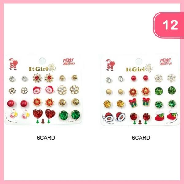 CHRISTMAS MIXED POST EARRING (12 UNITS)