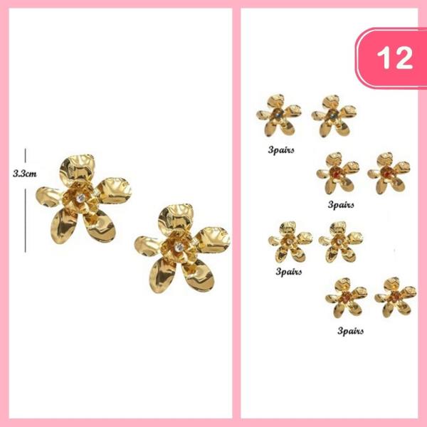 FLOWER POST EARRINGS (12 UNITS)