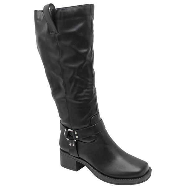 SIDE ZIPPER CALF HIGH BIKER BOOTS 12 PAIRS