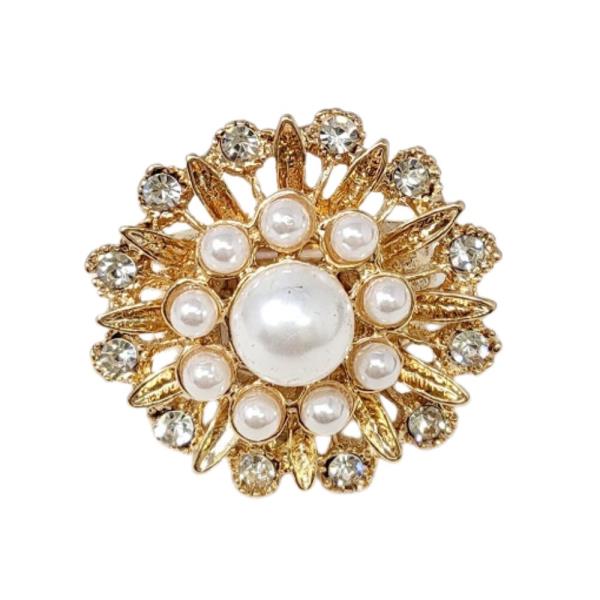 PEARL METAL FLOWER SHAPE RING