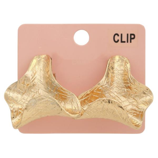 RUFFLE LINED METAL CLIP EARRING