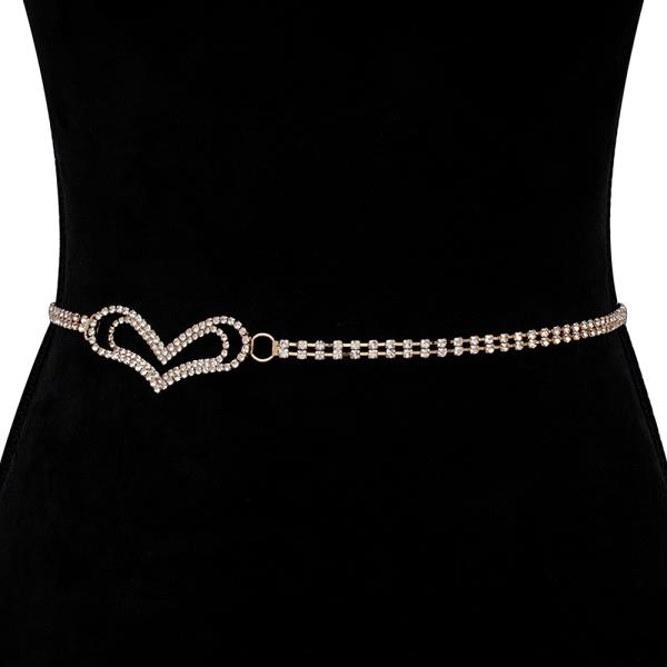 RHINESTONE HEART HOOK BELT